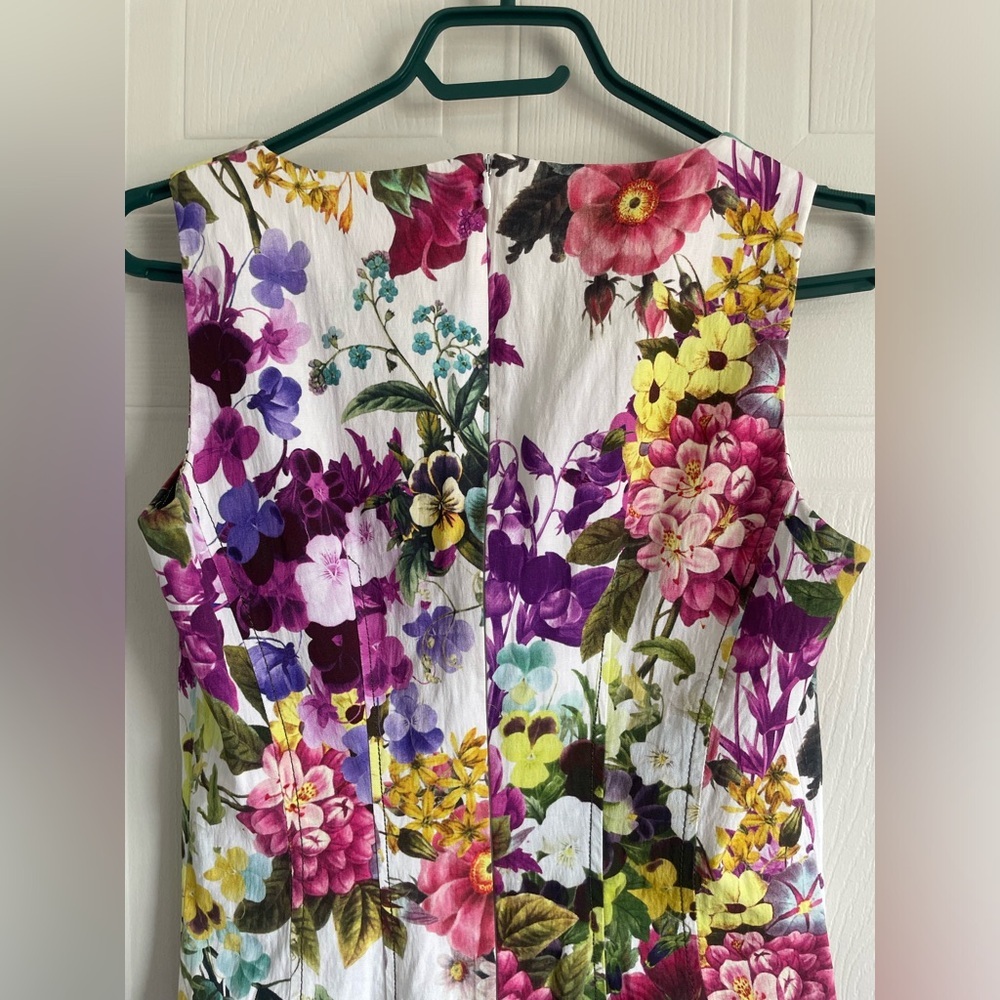 Riani Floral Sheath Dress White Purple Sz S - Picture 6 of 14